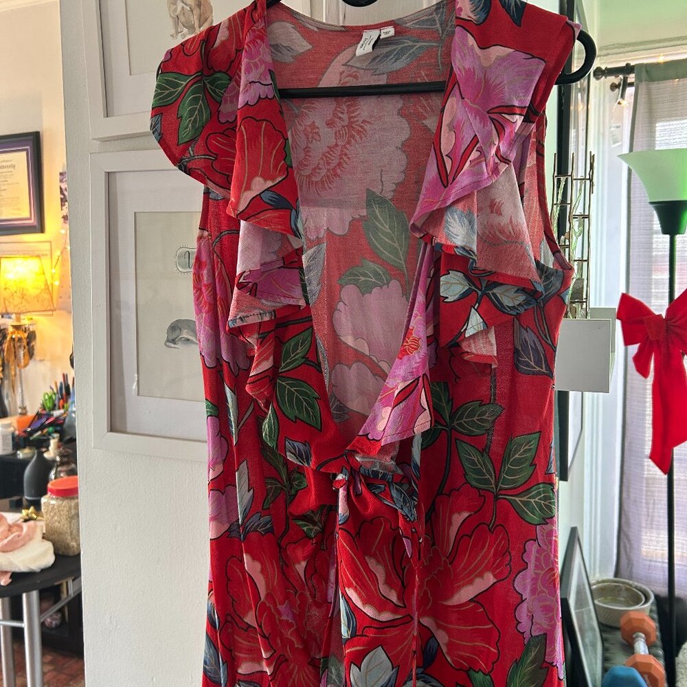 & other stories red floral wrap dress